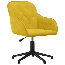 vidaXL Eetkamerstoelen draaibaar 2 st fluweel geel