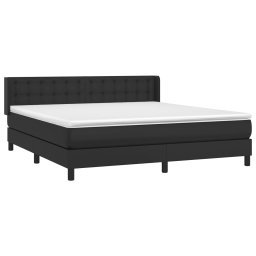 vidaXL Boxspring met matras kunstleer zwart 160x200 cm