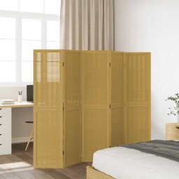 vidaXL Kamerscherm met 5 panelen massief paulowniahout bruin