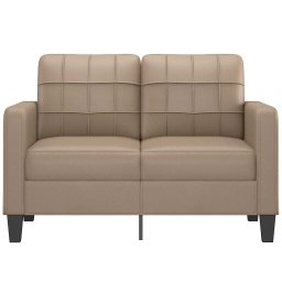 vidaXL Tweezitsbank 120 cm kunstleer cappuccinokleurig