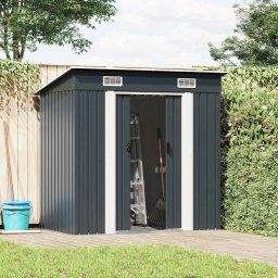 vidaXL Tuinschuur staal antraciet