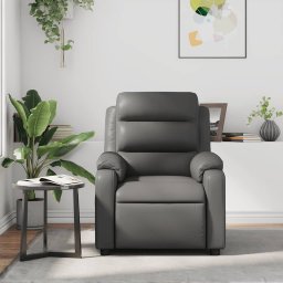 vidaXL Massagestoel verstelbaar kunstleer grijs