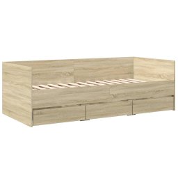 vidaXL Slaapbank met lades zonder matras 90x200 cm sonoma eikenkleurig