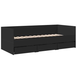 vidaXL Slaapbank met lades zonder matras 75x190 cm zwart