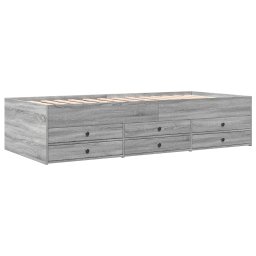 vidaXL Slaapbank met lades zonder matras 100x200 cm grijs sonoma eiken