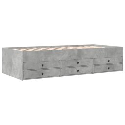 vidaXL Slaapbank met lades zonder matras 100x200 cm betongrijs