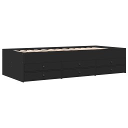 vidaXL Slaapbank met lades zonder matras 100x200 cm zwart