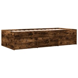 vidaXL Slaapbank met lades zonder matras 100x200 cm gerookt eikenkleur