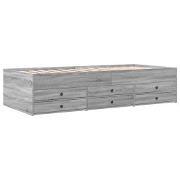 vidaXL Slaapbank met lades zonder matras 90x190 cm grijs sonoma eiken