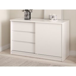 Commode NARIBA 1 deur 3 lades wit