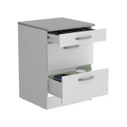 Lage keukenkast ECOTIC 3 lades wit