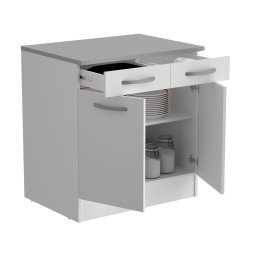 Lage keukenkast ECOTIC 2 deuren 2 lades wit