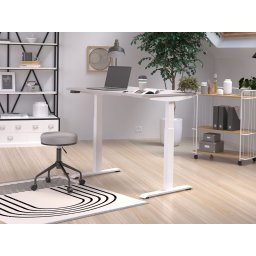 Elektrisch verstelbaar bureau JETLAG 140 cm kasjmier/wit