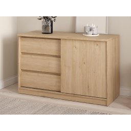Commode NARIBA 1 deur 3 lades jackson eik