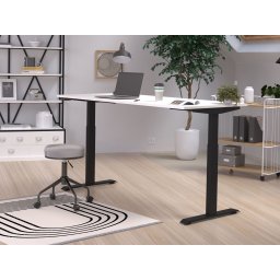 Elektrisch verstelbaar bureau JETLAG 180 cm wit/zwart