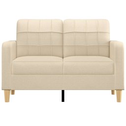 vidaXL Tweezitsbank 120 cm stof crèmekleurig