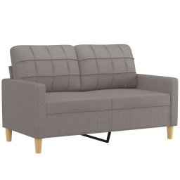 vidaXL 2-delige Loungeset met kussens stof taupe