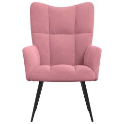 vidaXL Relaxstoel fluweel roze