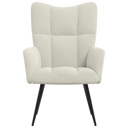 vidaXL Relaxstoel fluweel crèmewit