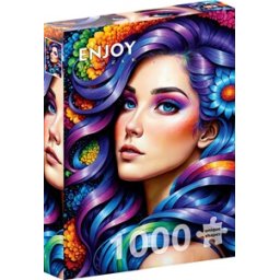Rainbow Flower Portrait Puzzel (1000 stukjes)