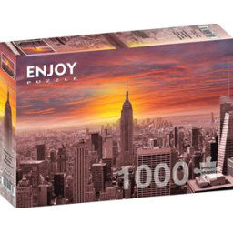 Sunset Over New York Skyline Puzzel (1000 stukjes)