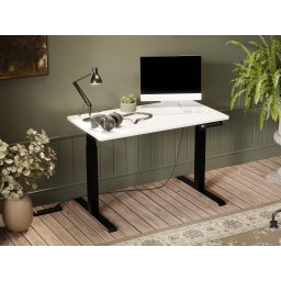Elektrisch verstelbaar bureau NOMALAND 120 cm wit/zwart
