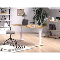 Verstelbaar bureau ROBERT 140 cm navarra eik/wit
