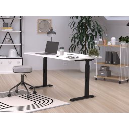 Verstelbaar bureau ROBERT 120 cm wit/zwart