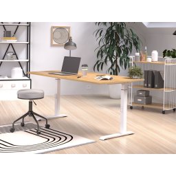 Verstelbaar bureau ROBERT 160 cm navarra eik/wit