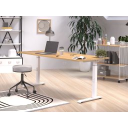 Verstelbaar bureau ROBERT 180 cm navarra eik/wit