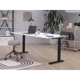 Verstelbaar bureau ROBERT 180 cm wit/zwart