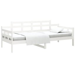 vidaXL Slaapbank massief grenenhout wit 80x200 cm