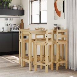 vidaXL 5-delige Barset massief grenenhout