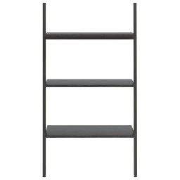 vidaXL Ladderrek met 3 schappen 64x34x116 cm zwart