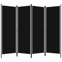 vidaXL Kamerscherm met 4 panelen 200x180 cm zwart