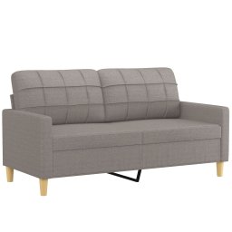 vidaXL 2-delige Loungeset met kussens stof taupe