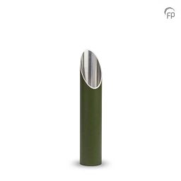 Kleine Slanke Design Urn, Olijfgroen - Zilver (2 liter)