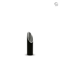 Slanke Design Mini Kaarshouder Urn, Matzwart - Zilver (0.2 liter)