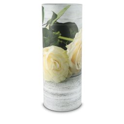 Grote Bio Eco Urn of As-strooikoker Witte Rozen (3 liter)