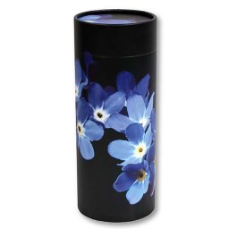 Grote Bio Eco Urn of As-strooikoker Vergeet Mij Nietjes Zwart (3.8 liter)