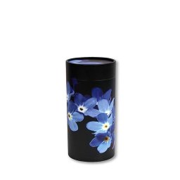 Kleine Bio Eco Urn of As-strooikoker Vergeet Mij Nietjes Zwart (0.38 liter)