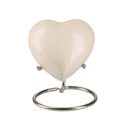 Elegance Hart Urn Gemarmerd Wit, inclusief Standaard (0.1 liter)
