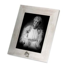 Geschuurd Zilveren Fotolijst met Tinnen Asroosje (0.005 liter)