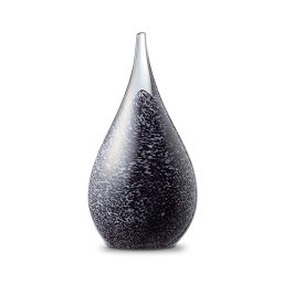 Kristalglazen 3D Mini Traan Urn Zwartwit Melange (0.05 liter)