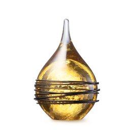 Kristalglazen 3D Mini Traan Urn Krakele Goud Swirl (0.05 liter)