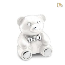 LoveUrns Baby Urn Witte Teddybeer (0.420 liter)