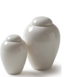 Mediumgrote Porseleinen Pot Urn Serenity White (1.6 liter)