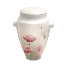 Grote Porseleinen Amfoor Urn Klaprozen (3.4 liter)