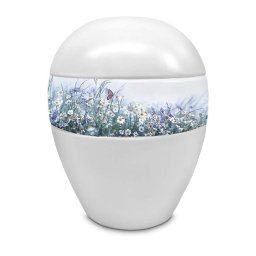 Grote Porseleinen Pot Urn Madeliefjes - Vlinder (5 liter)