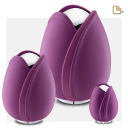 LoveUrns Tulip Urnen Voordeelset Paars (5.3, 0.65 en 0.1 liter)